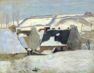 Bretonsk landsby i sneen